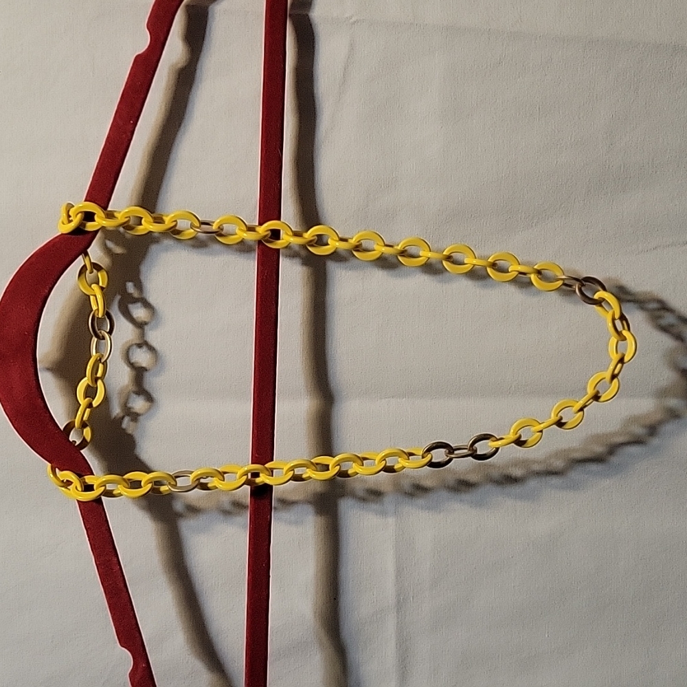 J Crew Chunky Chain Yellow And Gold Long Necklace